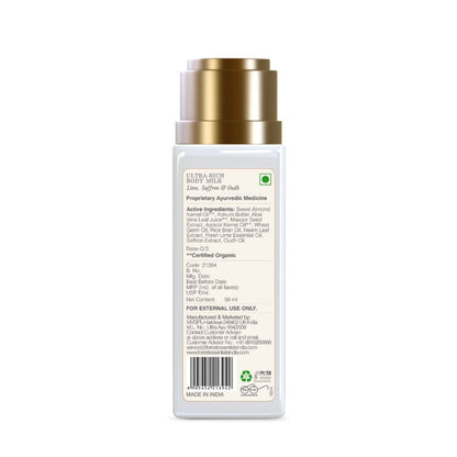 Forest Essentials Ultra-Rich Body Milk Lime Saffron & Oudh - 50 ml