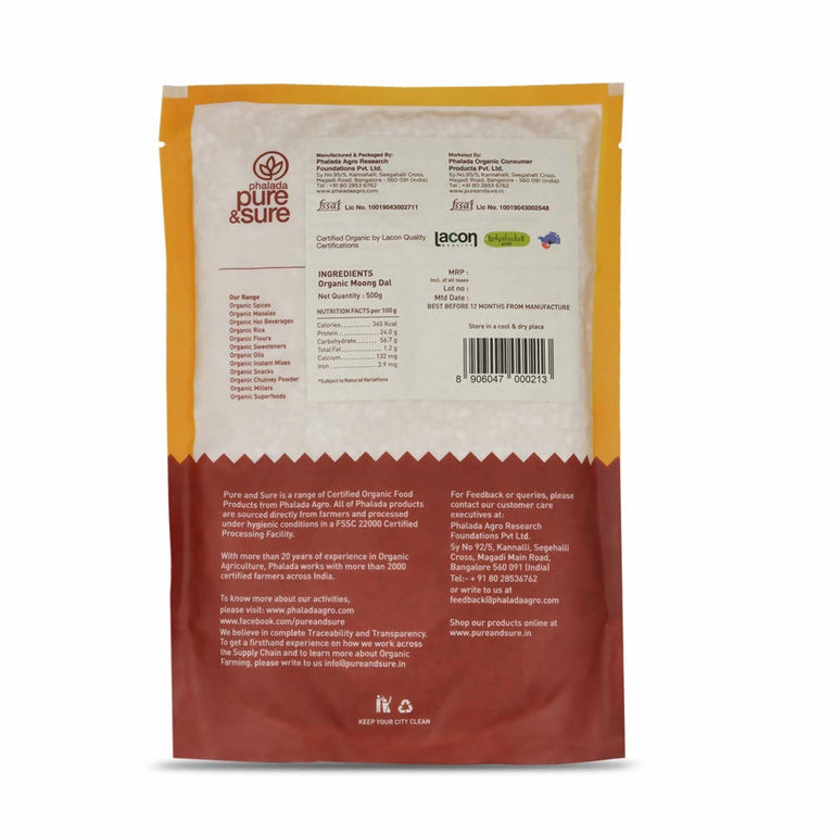 Pure & Sure Moong Dal Traditional Organic Pulses - 500 gm