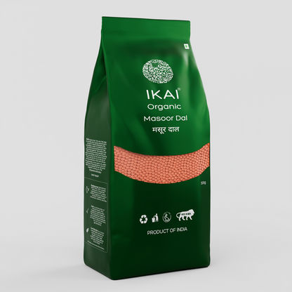 IKAI Organic Masoor Dal (Red Lentil) - 500 gm