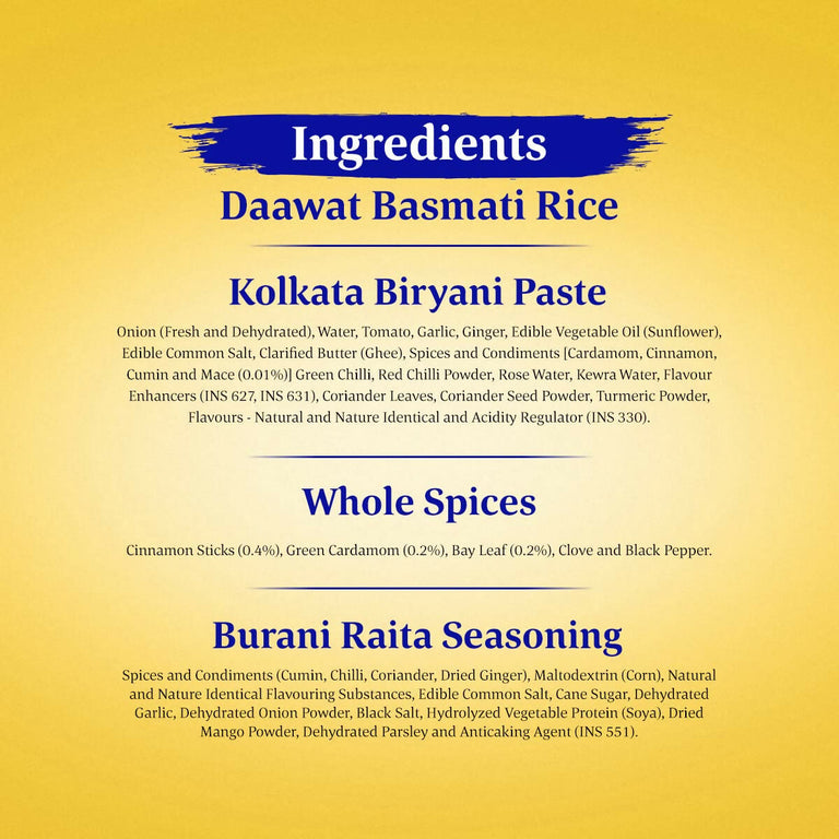 Daawat Biryani Kit Kolkata - Authentic Recipe - 334 gm