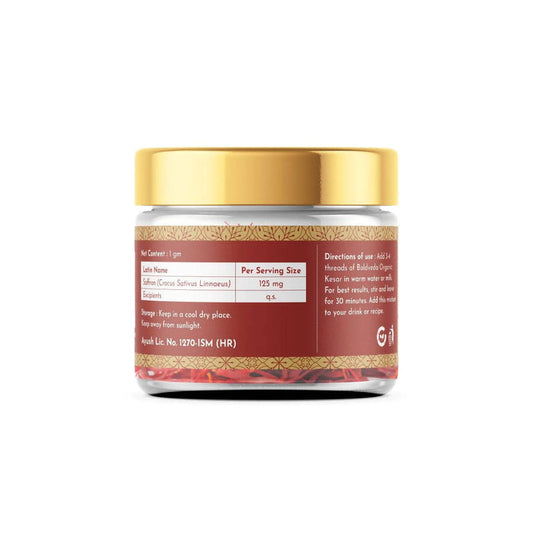 Boldveda Organic Kesar Kashmiri Saffron Threads - 1 gm