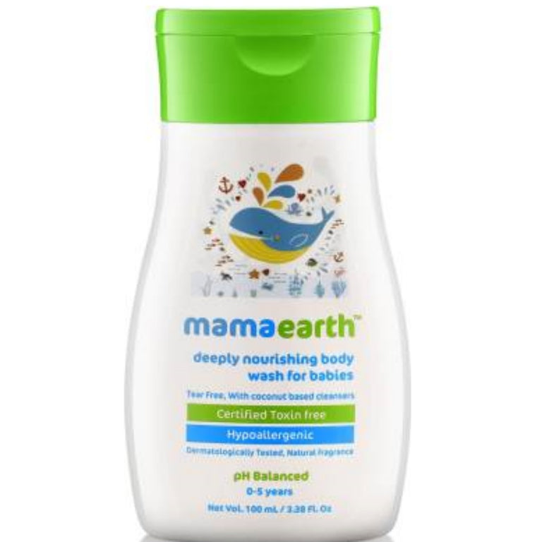 Mamaearth Deeply Nourishing Baby Body Wash For Natural Cleansers & Tear-Free Formula - 100 ml