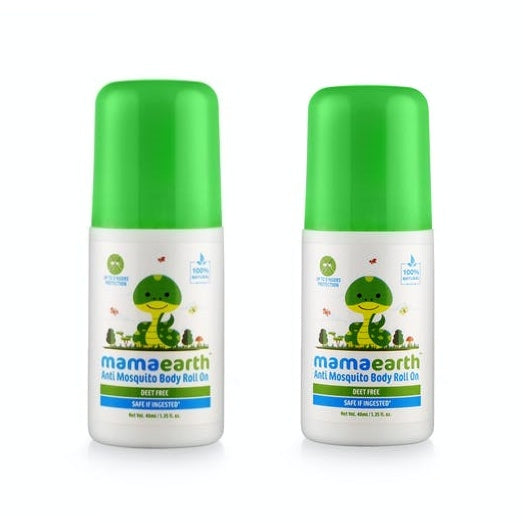 Mamaearth Natural Anti Mosquito Body Roll On For Kids with Citronella Eucalyptus & Lemongrass Oil - 40 ml - Pack of 1