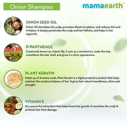 Mamaearth Onion Shampoo For Hair Fall Care - 180 ml - Pack of 1