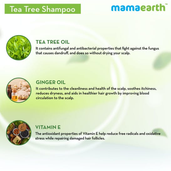 Mamaearth Tea Tree Anti Dandruff Shampoo For Dandruff Free Hair - 250 ml