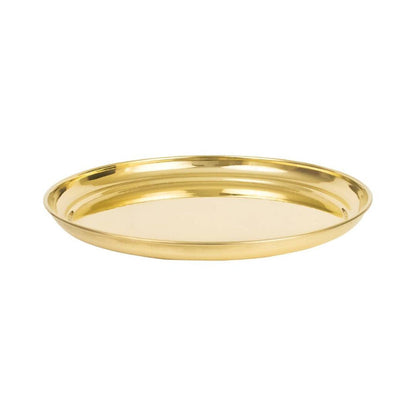 Spillbox Gold-Toned Brass Plain Thali Pooja Essential