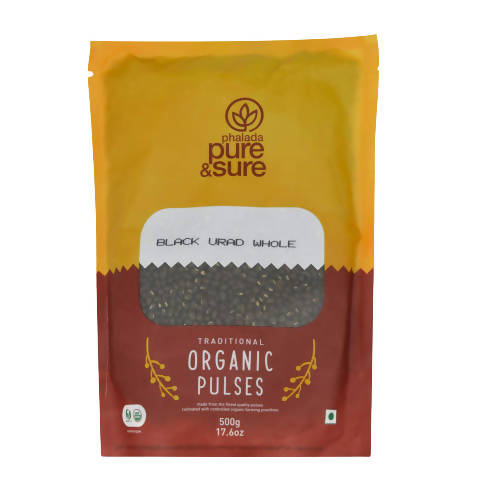 Pure & Sure Black Urad Dal Whole Organic Pulses - 500 gm