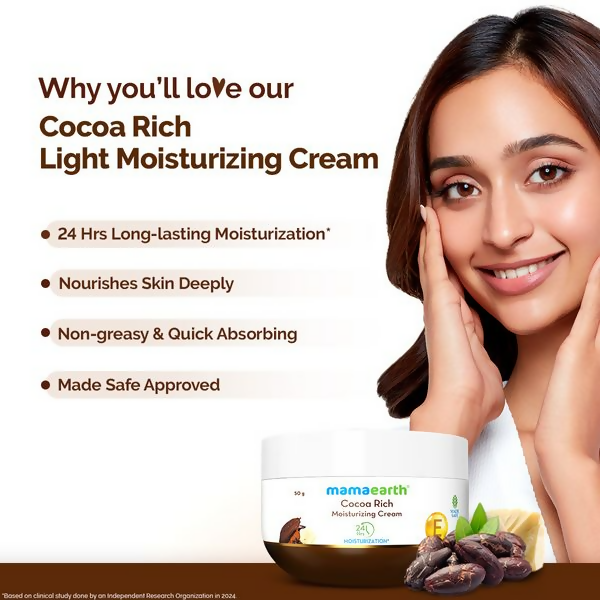 Mamaearth Cocoa Rich Moisturizing Cream with Cocoa Butter & Vitamin E For Deep Nourishment - 50 gm