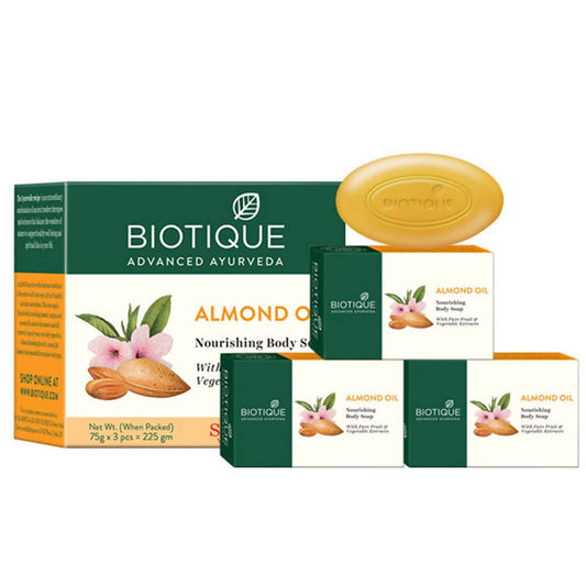 Biotique Advanced Ayurveda Bio Almond Oil Nourishing Body Soap - Pack of 3
