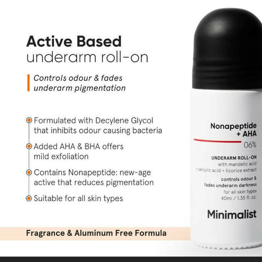Minimalist Nonapeptide + AHA 06% Underarm Roll On - 40 ml