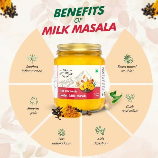 Farm Naturelle Golden Milk Masala - Turmeric Latte Blend with Spices - 100 gm