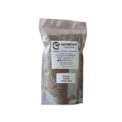 Satjeevan Organic Masoor Whole Black - 500 gm