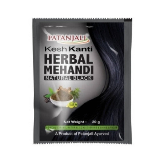 Patanjali Kesh kanti Herbal Mehandi Natural Black - 20 gm - Pack of 3