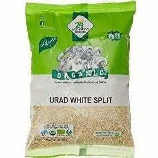 24 Mantra Organic Urad,White Split - 500 gm - Pack of 1