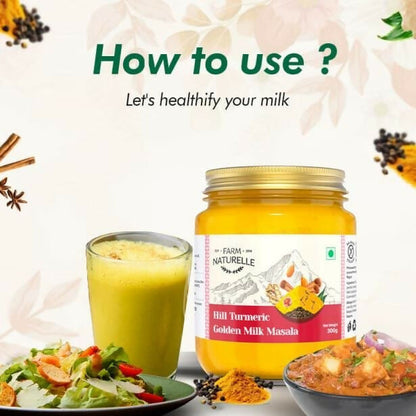 Farm Naturelle Golden Milk Masala - Turmeric Latte Blend with Spices - 100 gm