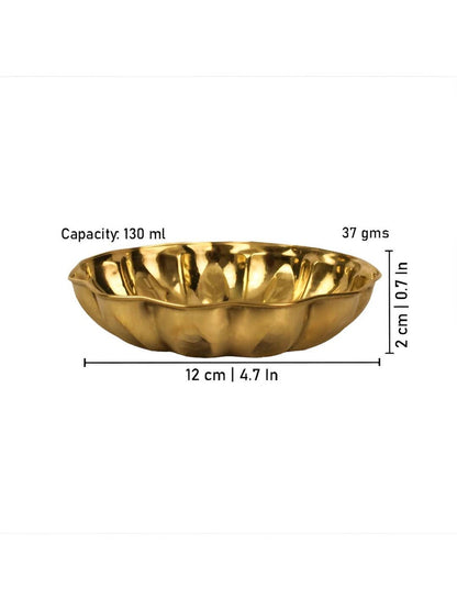 Spillbox Gold Toned Textured Pooja Thali