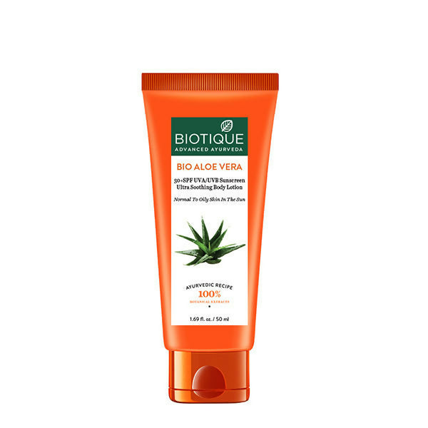 Biotique Bio Aloe Vera 30+ SPF Sunscreen Ultra Soothing Body Lotion - 50 ml