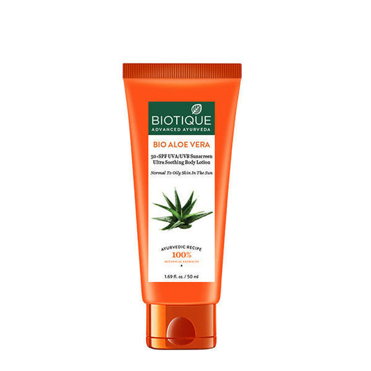Biotique Bio Aloe Vera 30+ SPF Sunscreen Ultra Soothing Body Lotion - 50 ml