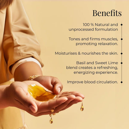 Forest Essentials Body Massage Oil Sweet Lime & Basil - 130 ml