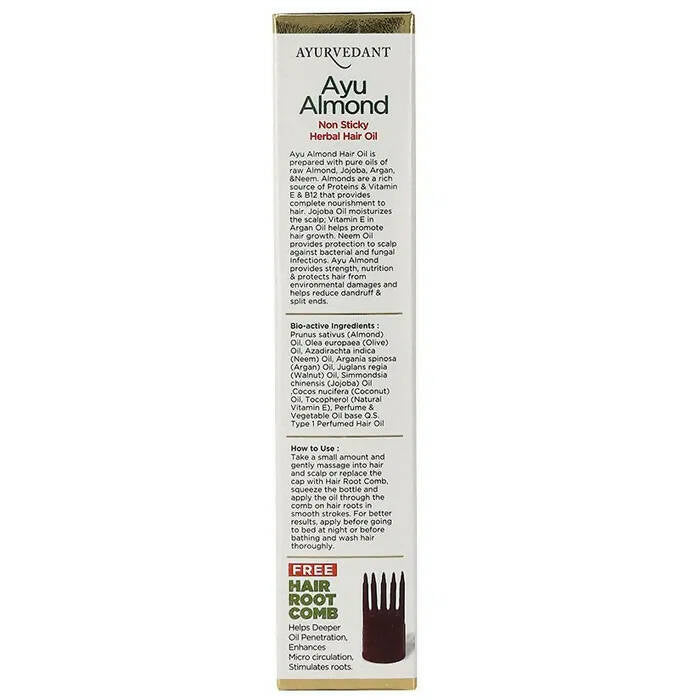 Baidyanath Jhansi Ayurvedant Ayu Almond Non Sticky Herbal Hair Oil - 100 ml