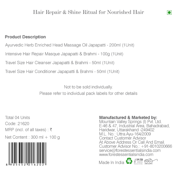 Forest Essentials Hair Repair & Shine Ritual For Nourished Hair - combo