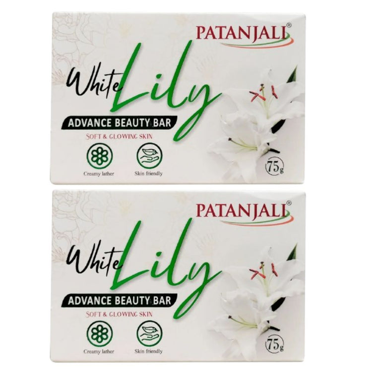 Patanjali White Lily Advance Beauty Bar - 75 gm - Pack of 2