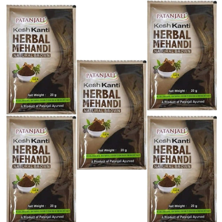 Patanjali Kesh Kanti Herbal Mehandi (Natural Brown) - Pack of 5