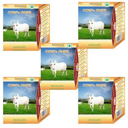 Patanjali Cow's Ghee | Desi Ghee, Aiding Digestion, and Boosting Energy - 200 ml - Pack of 1