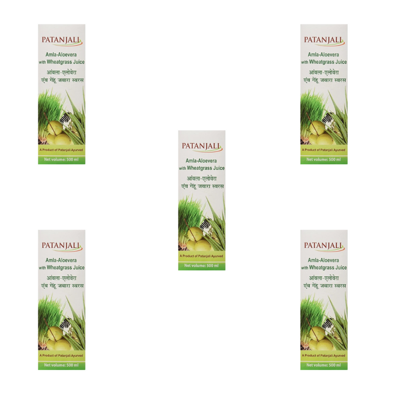 Patanjali Amla Aloevera with Wheat Grass Juice - 500 ml - Pack of 1