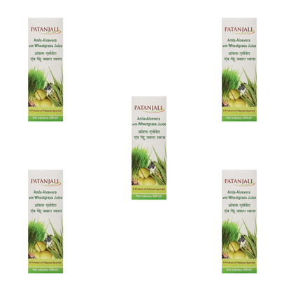 Patanjali Amla Aloevera with Wheat Grass Juice - 500 ml - Pack of 1