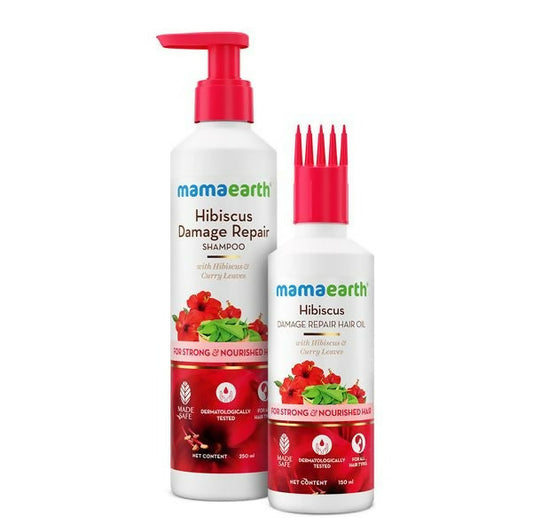 Mamaearth Hibiscus Damage Repair Cleanse & Nourish Hair Combo - combo