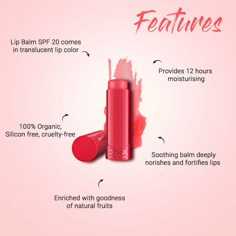 Biotique Lipshine Lip Balm SPF 20 - Peach It - 4 gm
