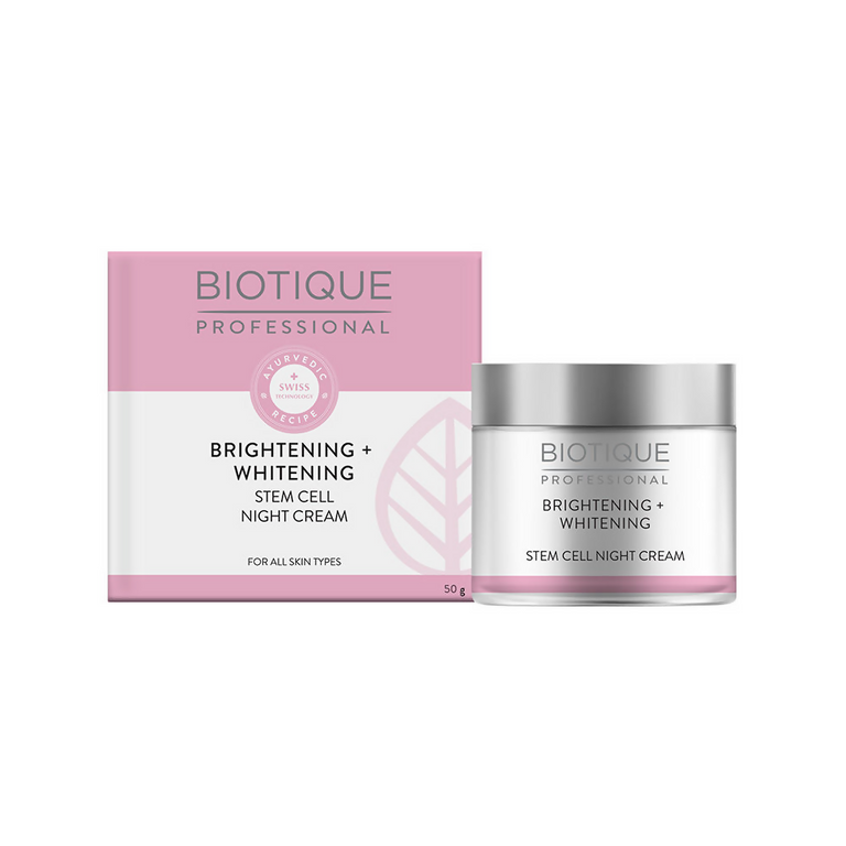 Biotique Professional Brightening + Whitening Stem Cell Night Cream - 50 gm