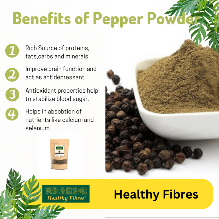 Healthy Fibres Black Pepper Powder - 250 gm - Pack of 2