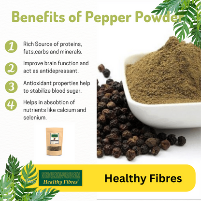 Healthy Fibres Black Pepper Powder - 250 gm - Pack of 2