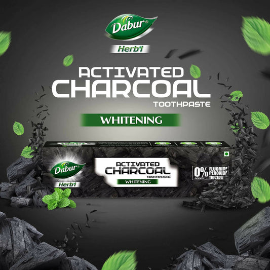 Dabur Herb'l Activated Charcoal & Mint Whitening Toothpaste - 120 gm