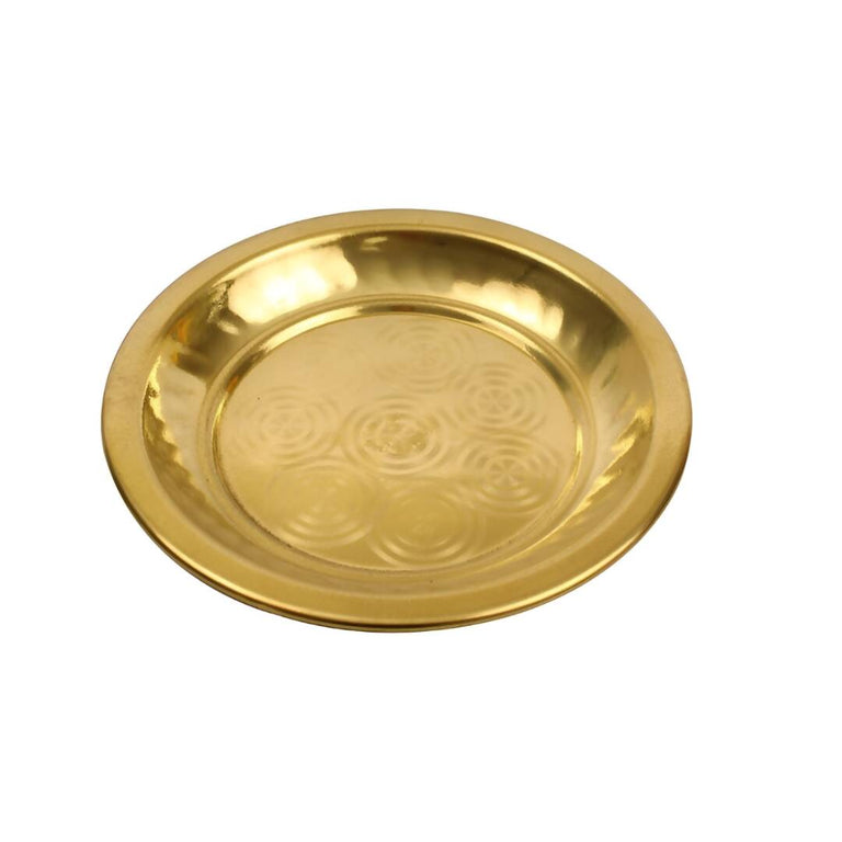 Spillbox Gold-Toned Brass Ring Thali Pooja Essential