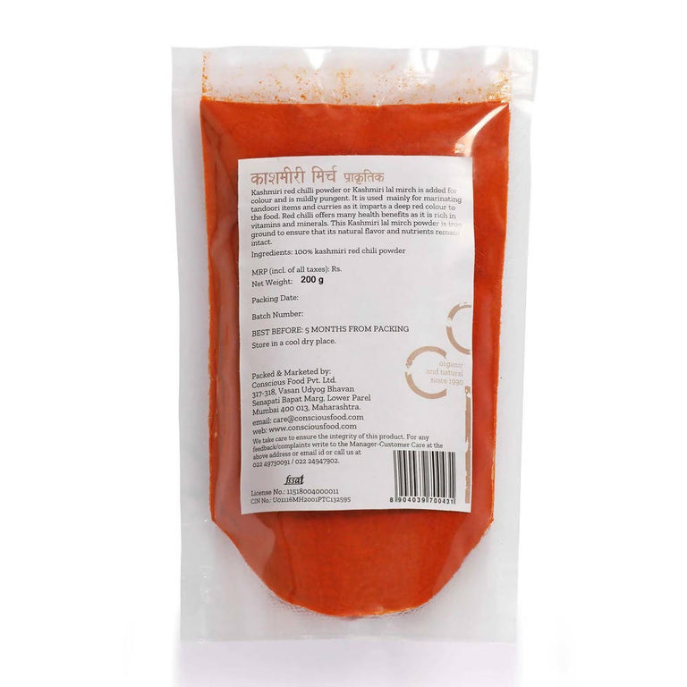 Conscious Food Kashmiri Red Chilli Powder - 100 gm