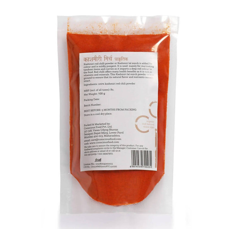 Conscious Food Kashmiri Red Chilli Powder - 100 gm