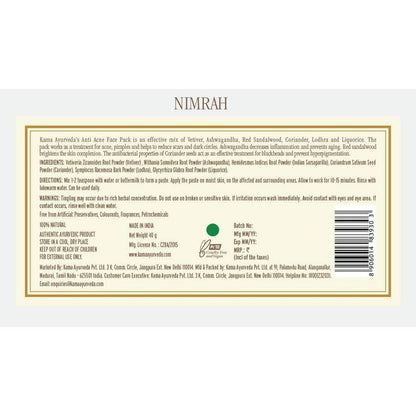 Kama Ayurveda Nimrah Anti Acne Face Pack - 40 gm