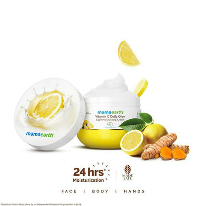 Mamaearth Vitamin C Daily Glow Light Moisturizing Cream with Turmeric & Vitamin C For Skin Brightening - 50 gm