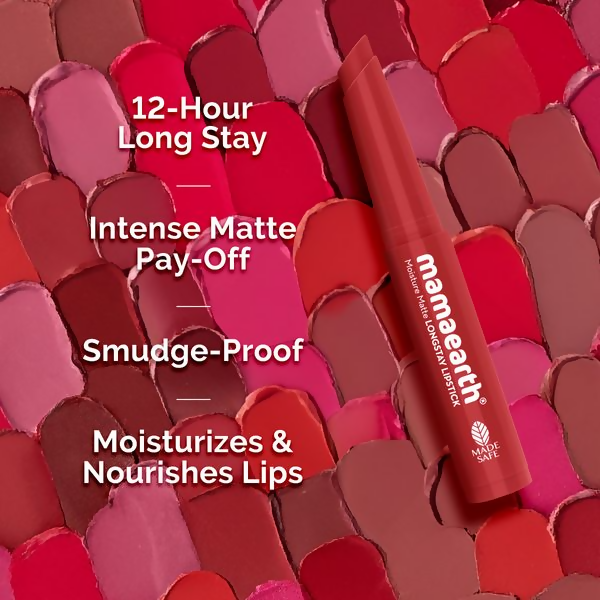 Mamaearth Moisture Matte Longstay Mini Lipstick - Raspberry Scarlet - 0.7 gm