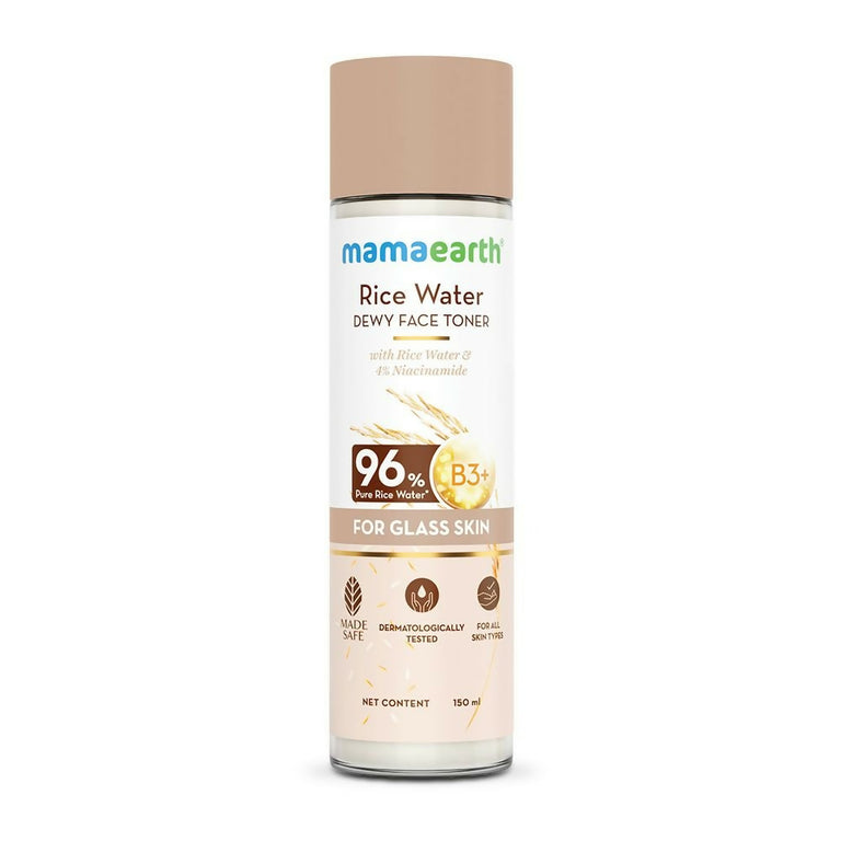 Mamaearth Rice Water Dewy Face Toner with 96% Pure Rice Water Extract & 4% Niacinamide for Glass Skin - 150 ml