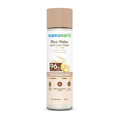 Mamaearth Rice Water Dewy Face Toner with 96% Pure Rice Water Extract & 4% Niacinamide for Glass Skin - 150 ml