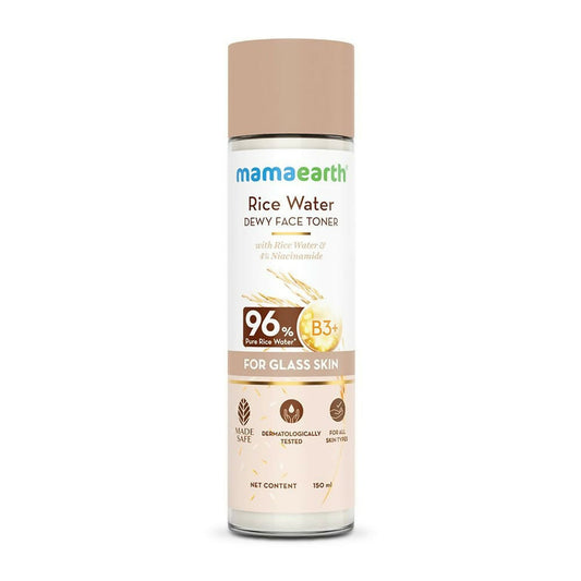 Mamaearth Rice Water Dewy Face Toner with 96% Pure Rice Water Extract & 4% Niacinamide for Glass Skin - 150 ml