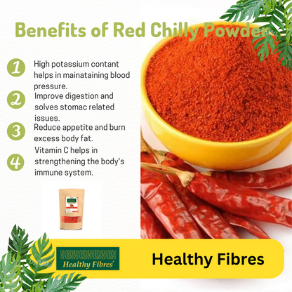 Healthy Fibres Red Chilly Powder - 200 gm - Pack of 2