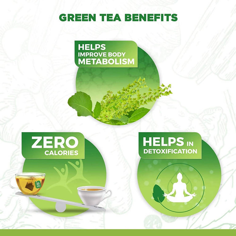 Dabur Vedic Suraksha Green Tea With Herbs Bags - 25 Bags