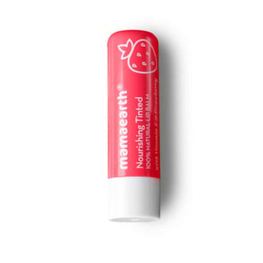 Mamaearth Nourishing Tinted 100% Natural Lip Balm With Vitamin E & Strawberry - 4 gm