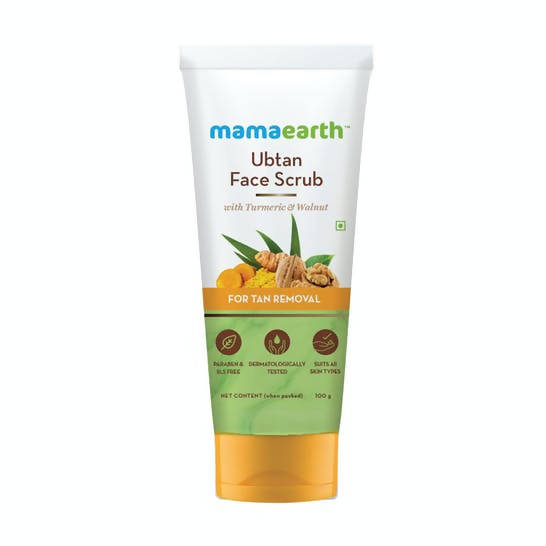 Mamaearth Ubtan Face Scrub with Turmeric & Walnut for Tan Removal - 100 gm