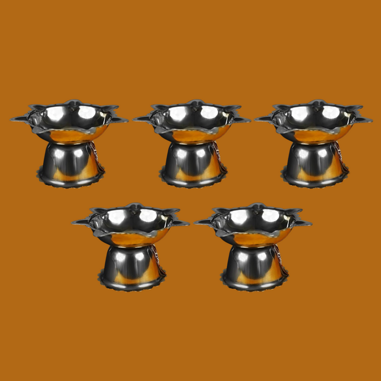 Sri Rudra Steel Diya Small (SR 01524) - Pack of 5